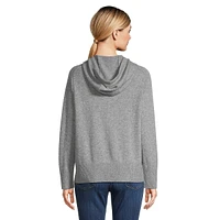 Saddle-Sleeve Cashmere Hoodie