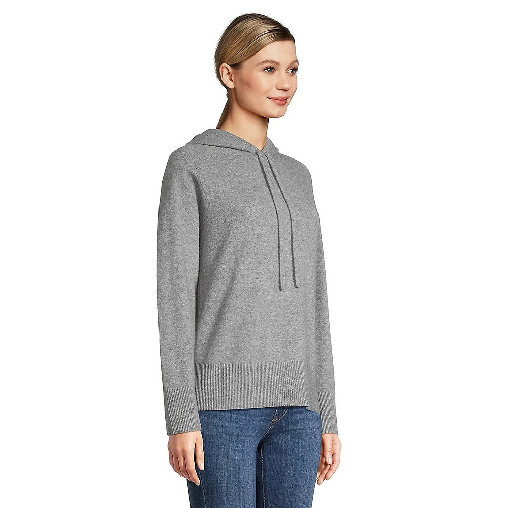 Saddle-Sleeve Cashmere Hoodie