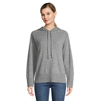 Saddle-Sleeve Cashmere Hoodie