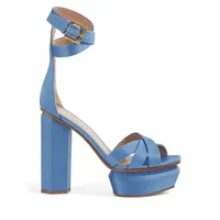 Ava Leather Ankle-Strap Platform Sandals