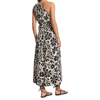 Lucila Floral One-Shoulder Midi Dress