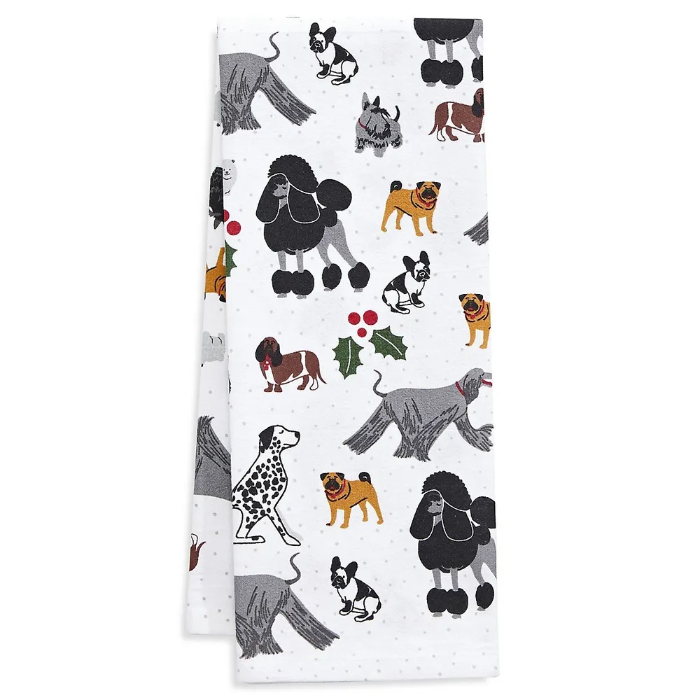 Holiday Puppy Love Single Tea Towel