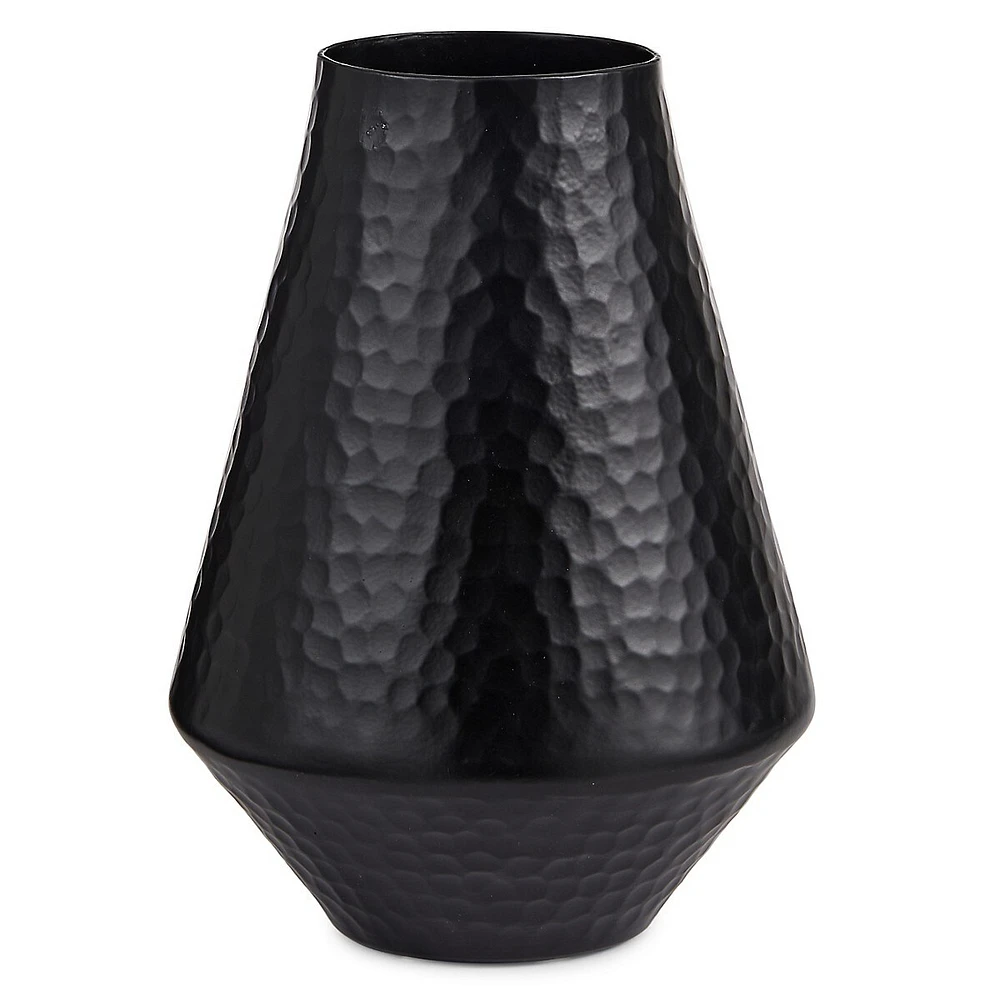 Cleo Hammered Steel Vase