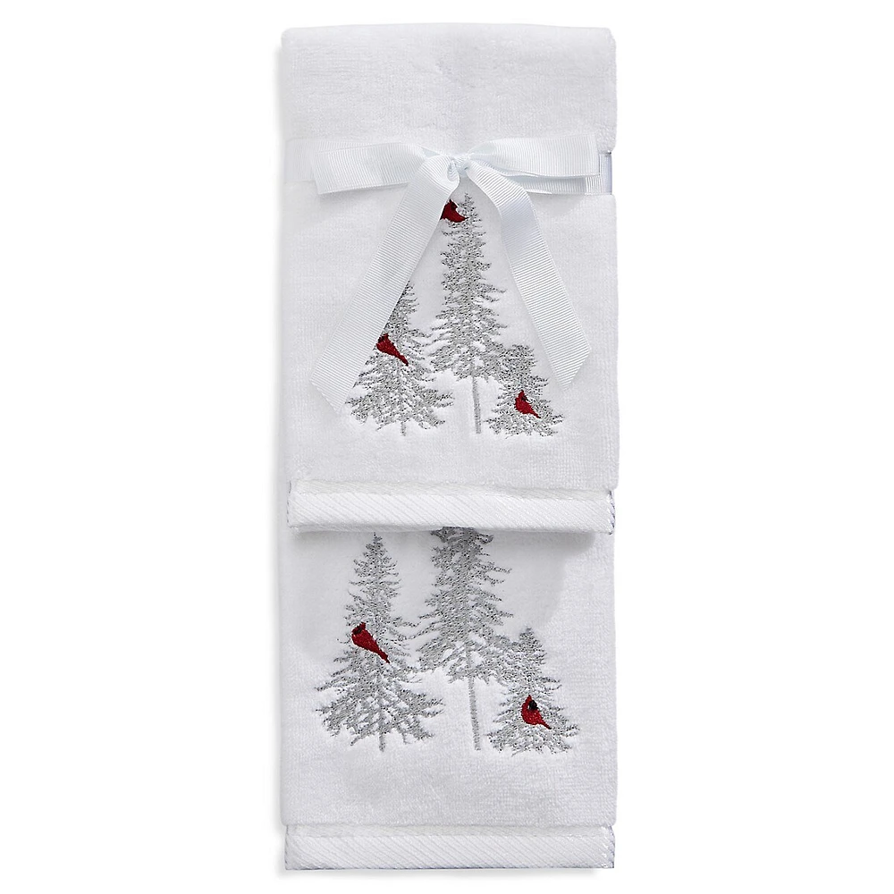 Holiday Embroidered 2-Piece Towel Set