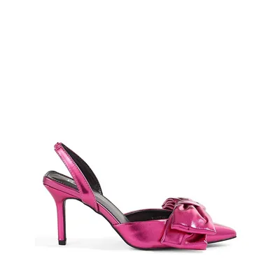 Martini Glossy Bow Slingback Sandals