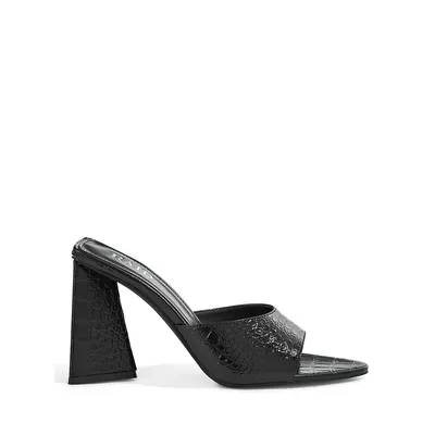 Selena Croc-Embossed Slide Dress Sandals