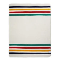 Multistripe Border Fleece Throw