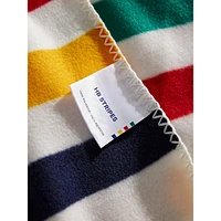 Multistripe Border Fleece Throw