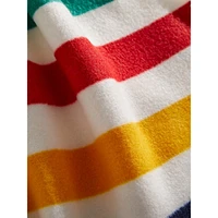 Multistripe Border Fleece Throw