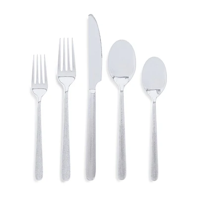 20-Piece Textured Flatware Set