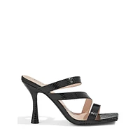 Serpentine-Embossed Dress Slide Sandals