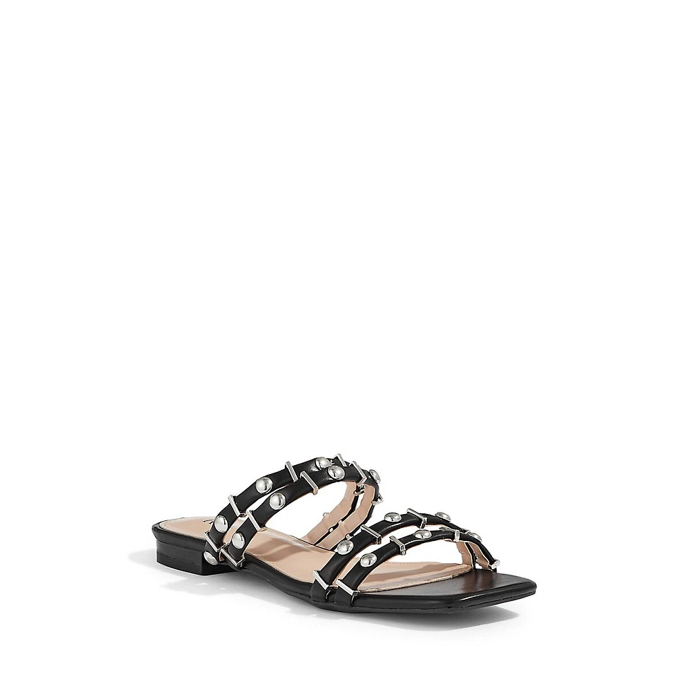 Eddie Studded Flat Slide Sandals