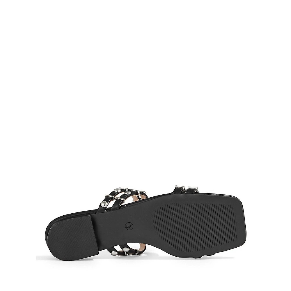 Eddie Studded Flat Slide Sandals