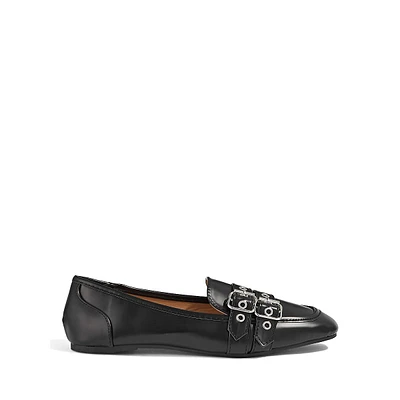 Eiko Buckle-Detail Point-Toe Flat Shoes