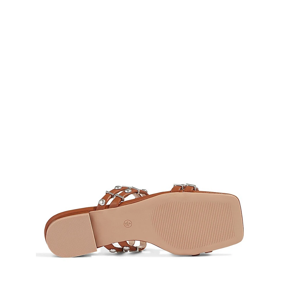 Eddie Studded Flat Slide Sandals