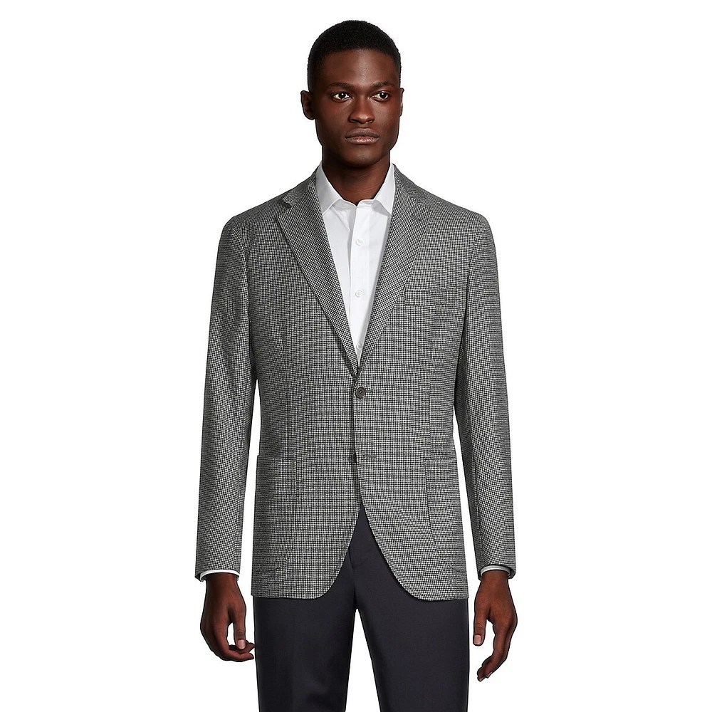 Regular-Fit Micro Houndstooth Blazer