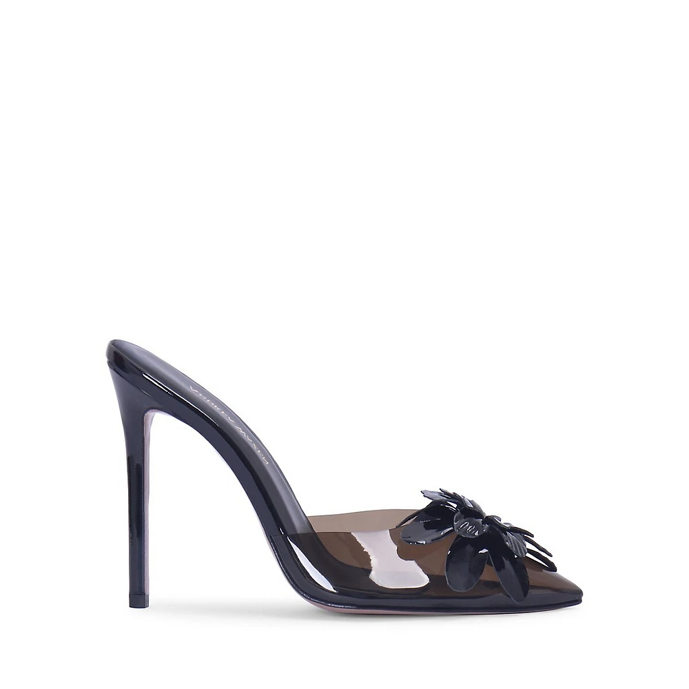 Flora PVC Stilleto Mule Pumps