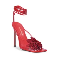 Flora Lace Up Glitz Stilleto Sandals