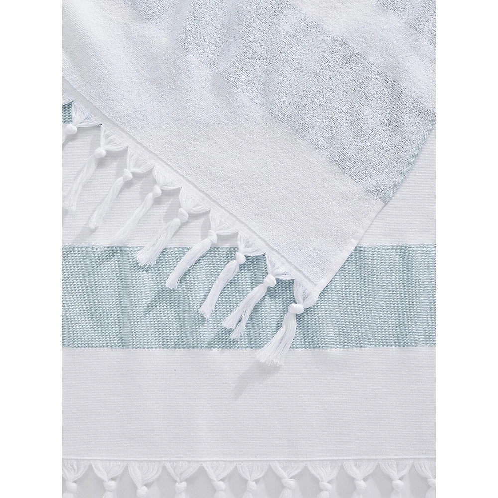 Serviette de plage de style hammam Coastal Stripe