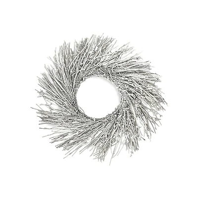 24-Inch Snowy White Twigs Wreath