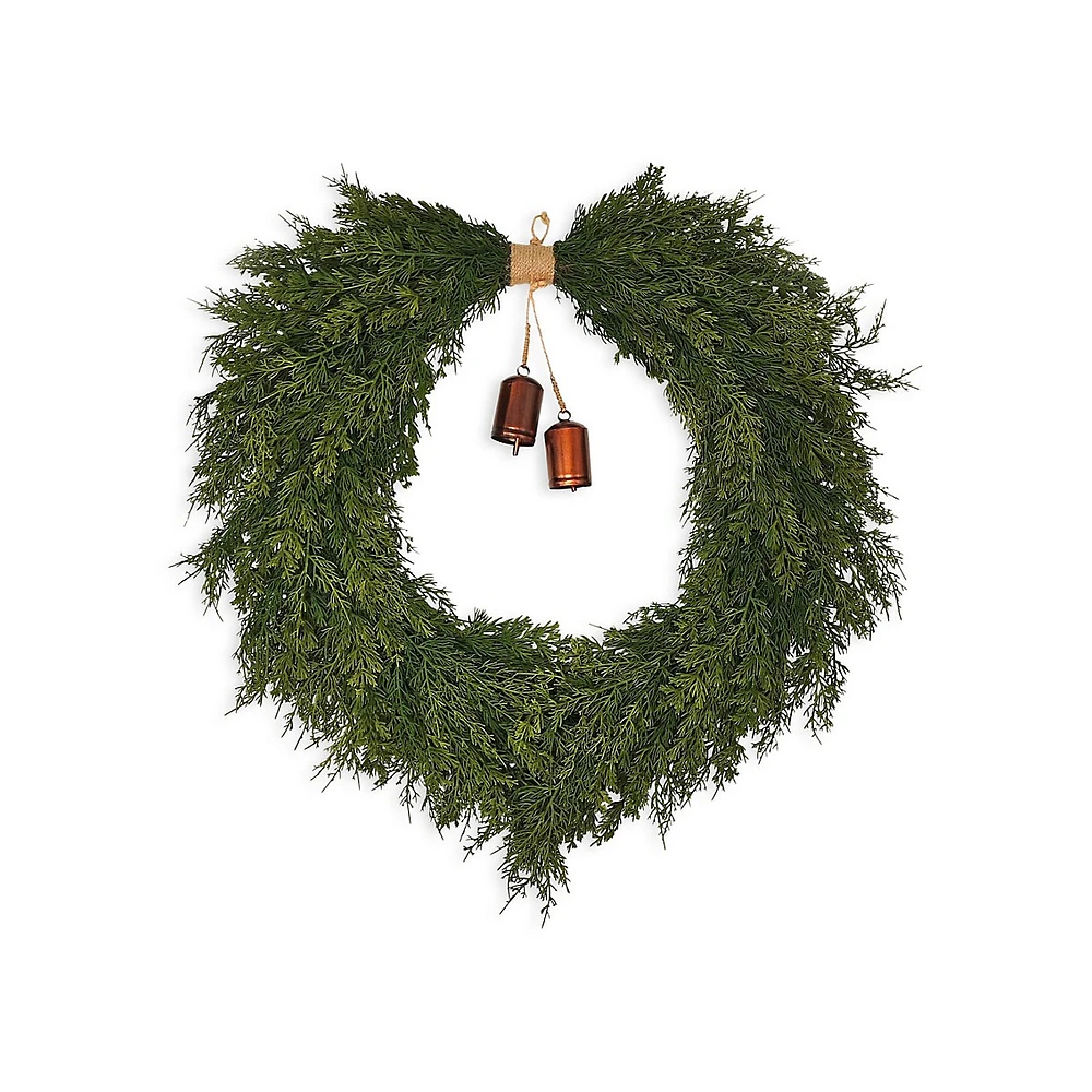 30-Inch Deluxe Cypress Wreath with Bells