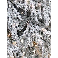 Épinette fournie, floquée et illuminée en pot avec lumières à DEL concaves rameaux mixtes