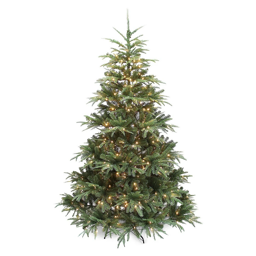 Prelit Deluxe Nordmann Fir Tree with LED Lights & Mixed Tips