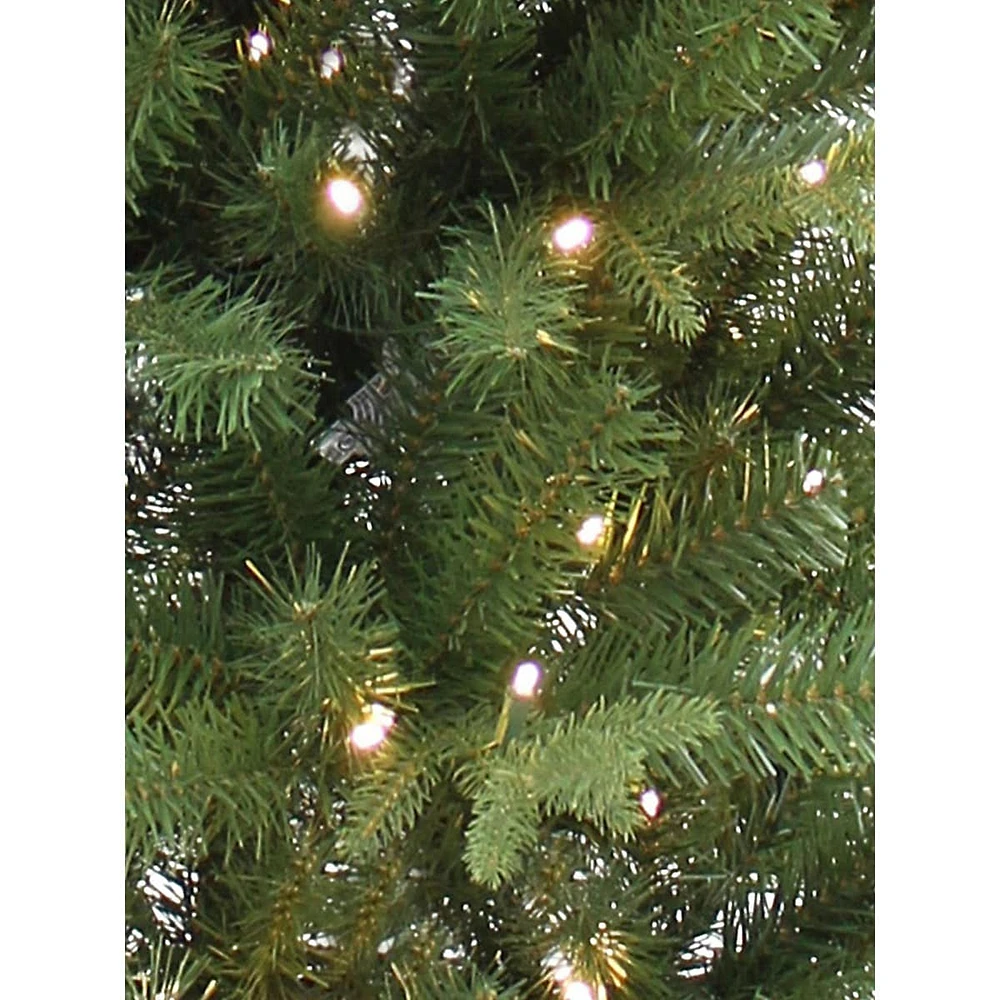 Greenery 5ft Pre-Lit Grand Fir Slim Porch Tree With 100 Warm White Replaceable Concave LED Lights & 524 Mixed Tips