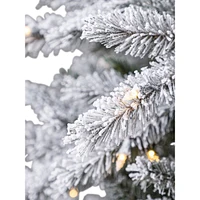 Greenery 6ft Pre-Lit Nordic Flocked Fir Slim Tree With 270 Warm White LED Lights & 963 Mixed Tips