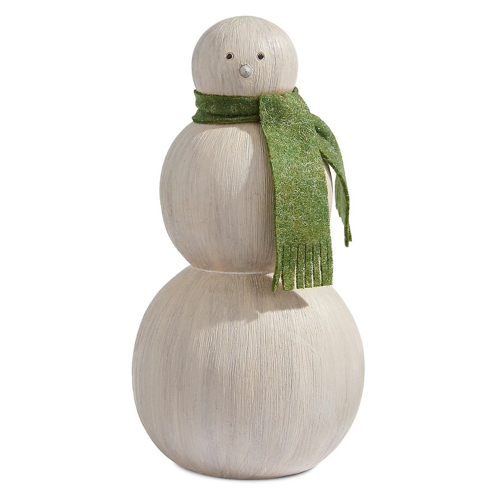 Woodland Sparkle 8-Inch Snowman with Scarf Décor