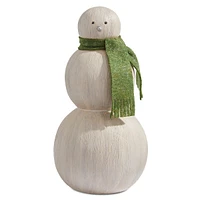 Woodland Sparkle 8-Inch Snowman with Scarf Décor