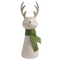 Woodland Sparkle 9.2-Inch Reindeer with Scarf Décor