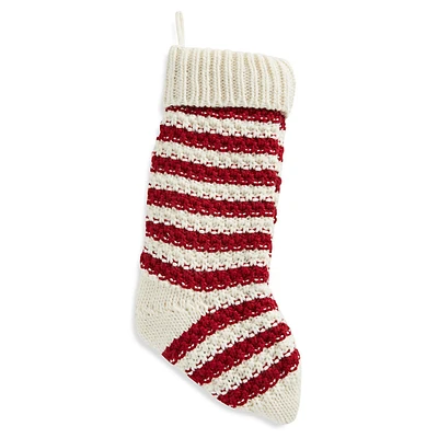 Cable-Knit Striped Stocking