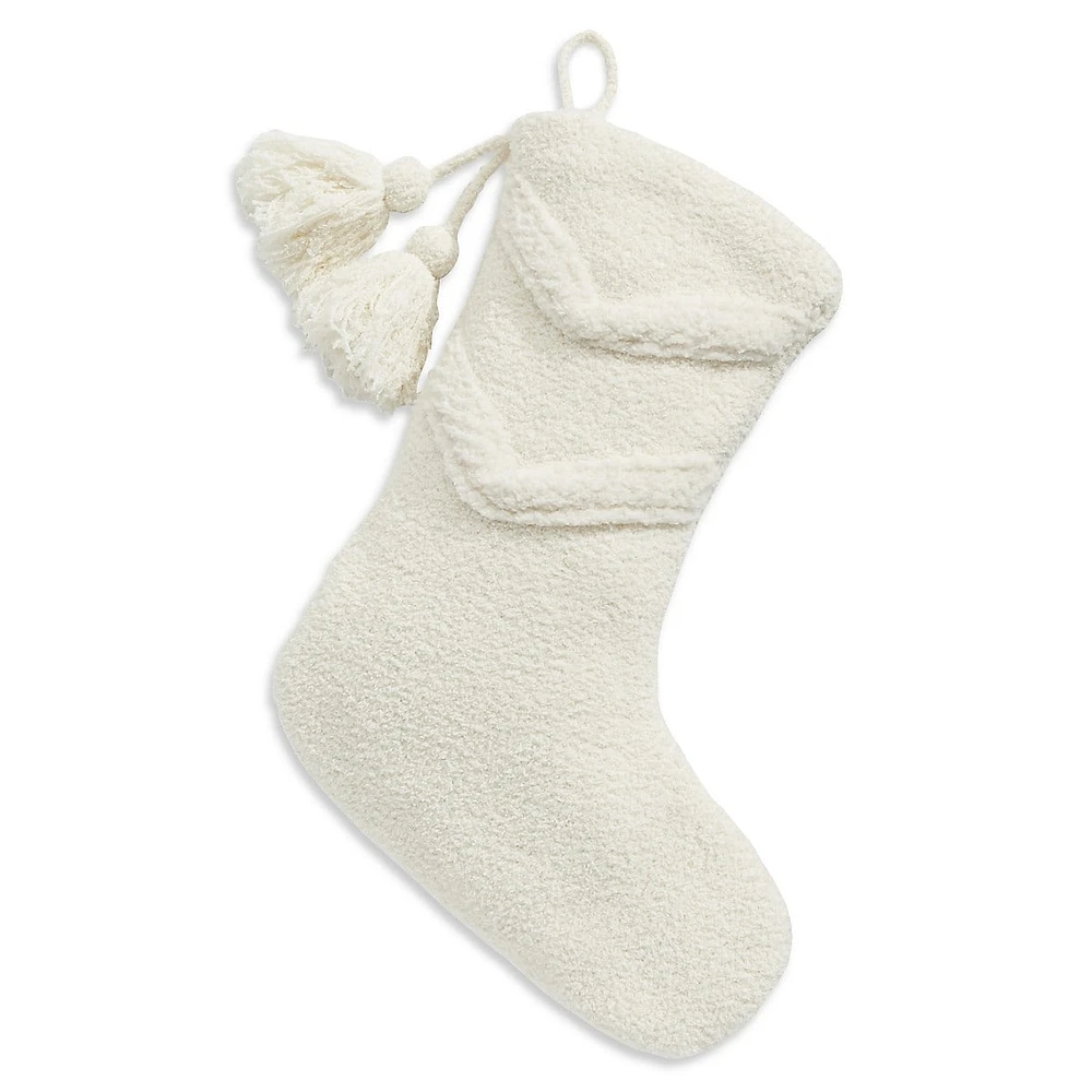 Home For The Holidays 21-Inch Plush Knit Stocking