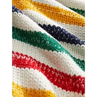 Multistripe Chunky Knit Throw