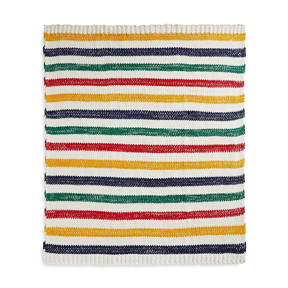 Multistripe Chunky Knit Throw