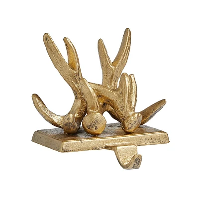 Porte-bas de Noël avec bois cerf Lueurs minuit, 13 cm