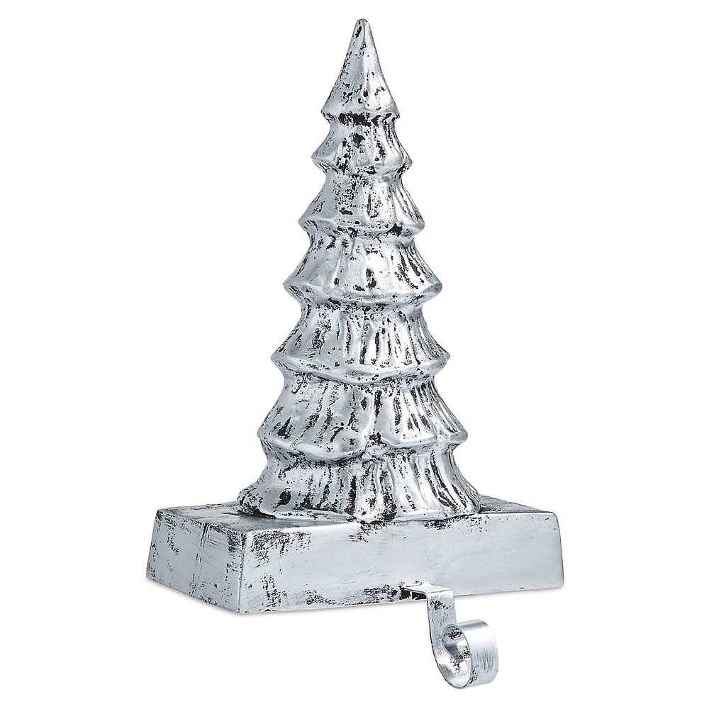 Home For The Holidays 8-Inch Antique Silver Tree Stocking Holder