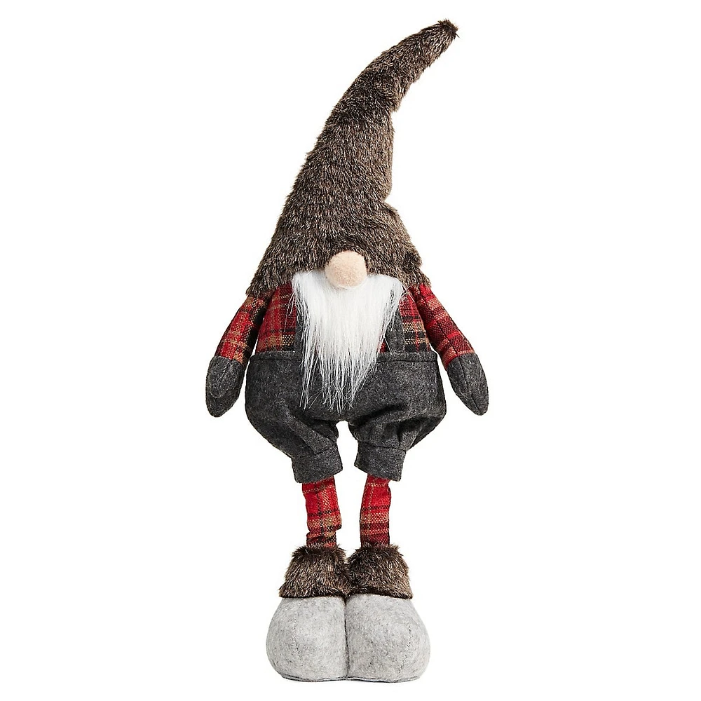 Home For The Holidays 18-Inch Standing Gnome with Grey Hat