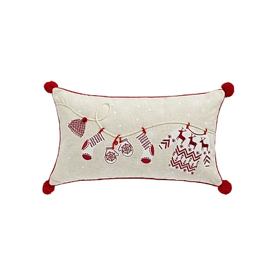 Home For The Holidays 24-Inch Holiday Christmas Cushion