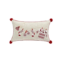 Home For The Holidays 24-Inch Holiday Christmas Cushion