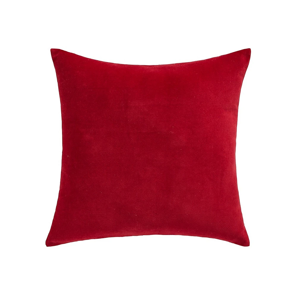 Home For The Holidays 18-Inch Red Snowflake Cushion