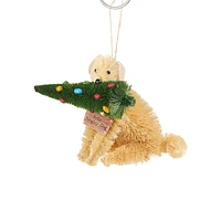 Last Christmas Sisal Dog with Christmas Tree Ornament