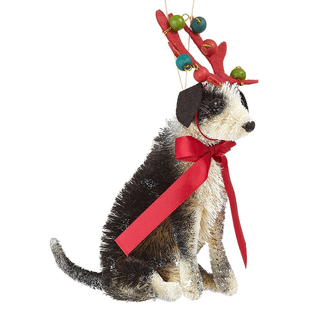 Last Christmas Sisal Dog with Scarf Ornament