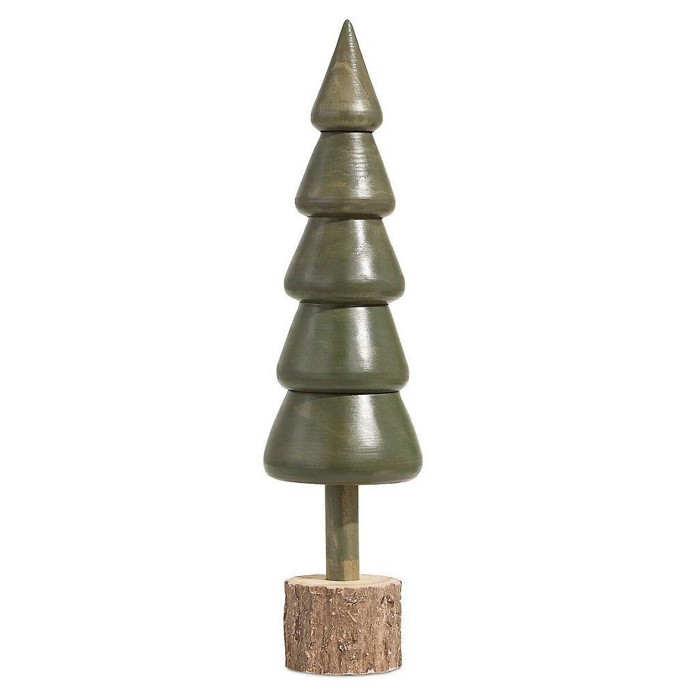 Woodland Sparkle 10-Inch Wood Tree Décor