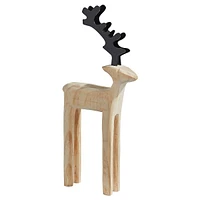 Home For The Holidays 11-Inch Natural Reindeer Wood Décor