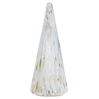 Woodland Sparkle LED Glass Cone Décor