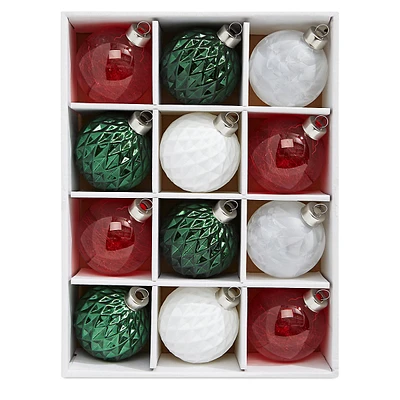 Home For The Holidays Set Of 12 Multi Color Glass Ornaments