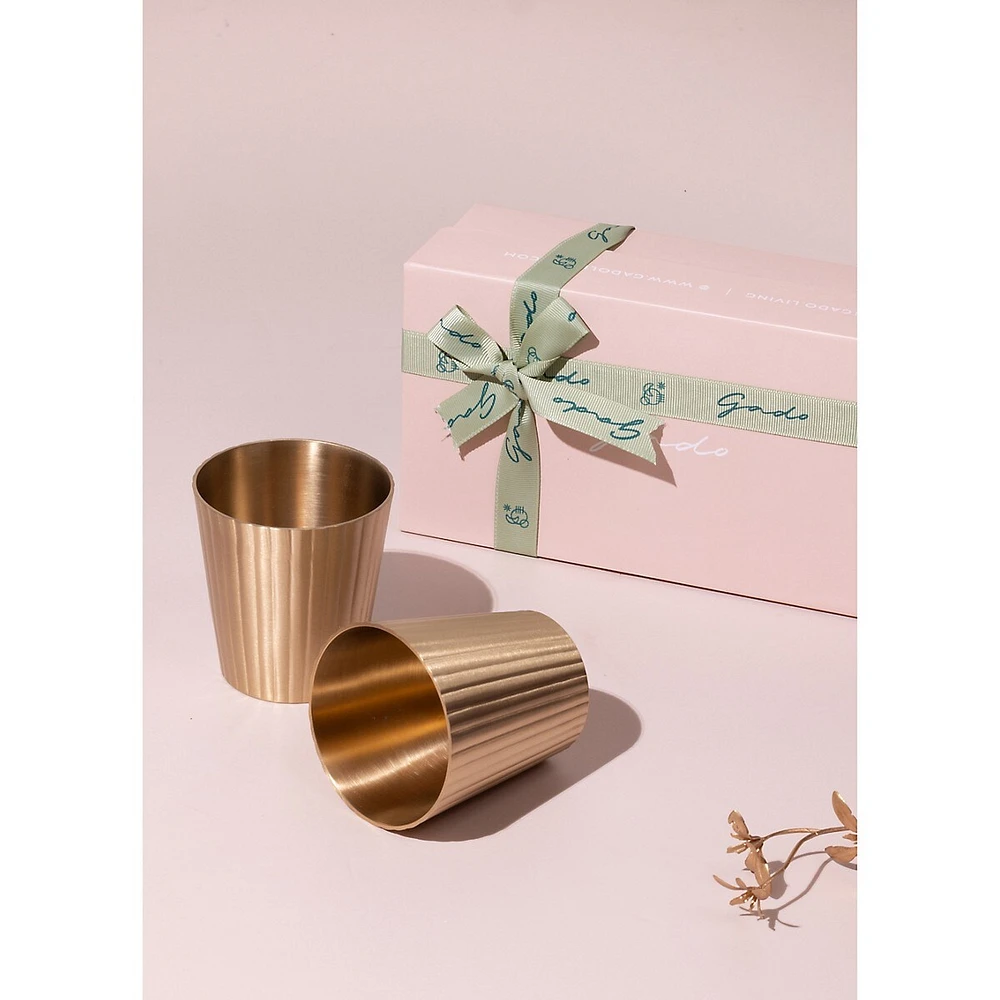 Avisa 2-Piece Brass Tumblers Set