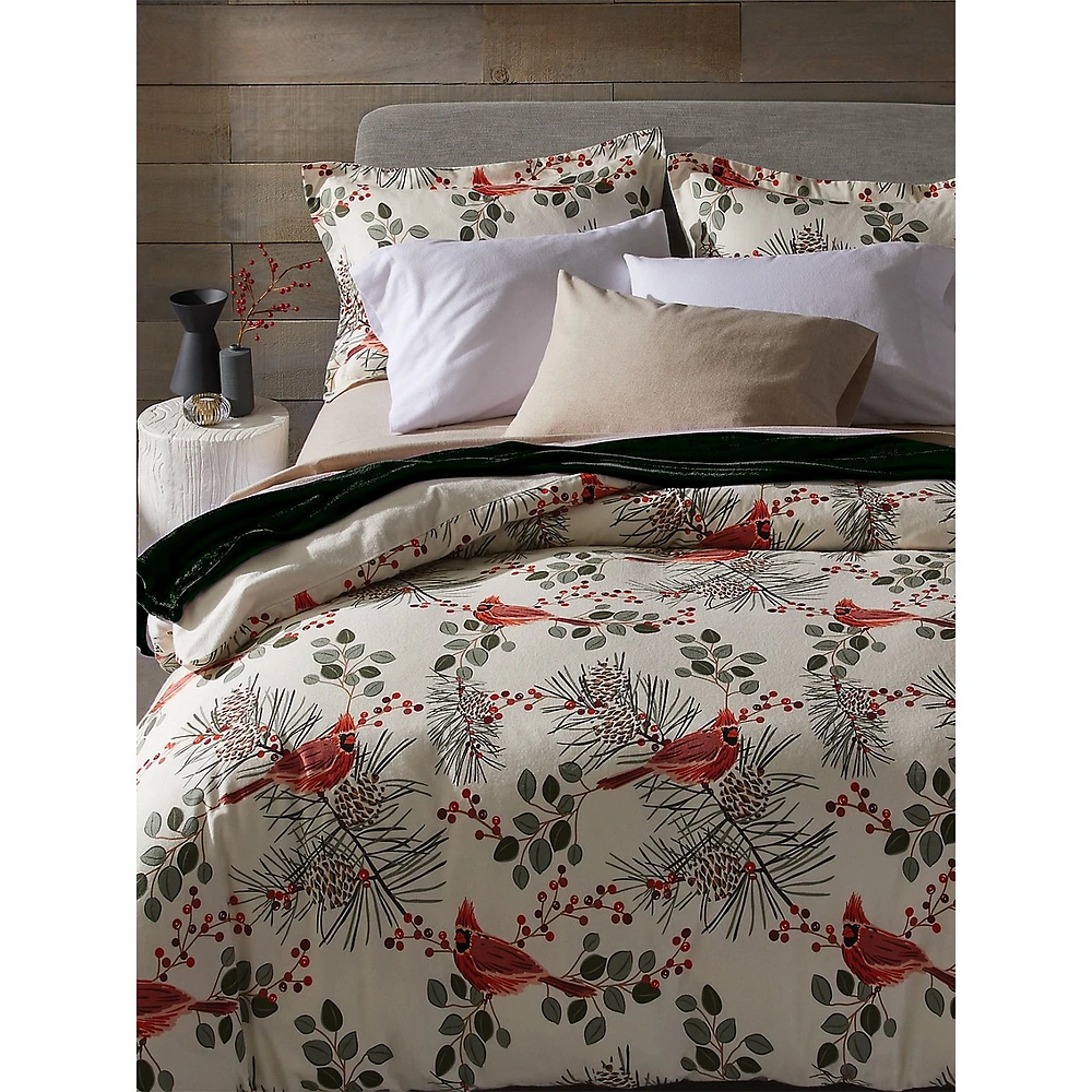 Cardinal Pines Flannel Duvet Cover Set